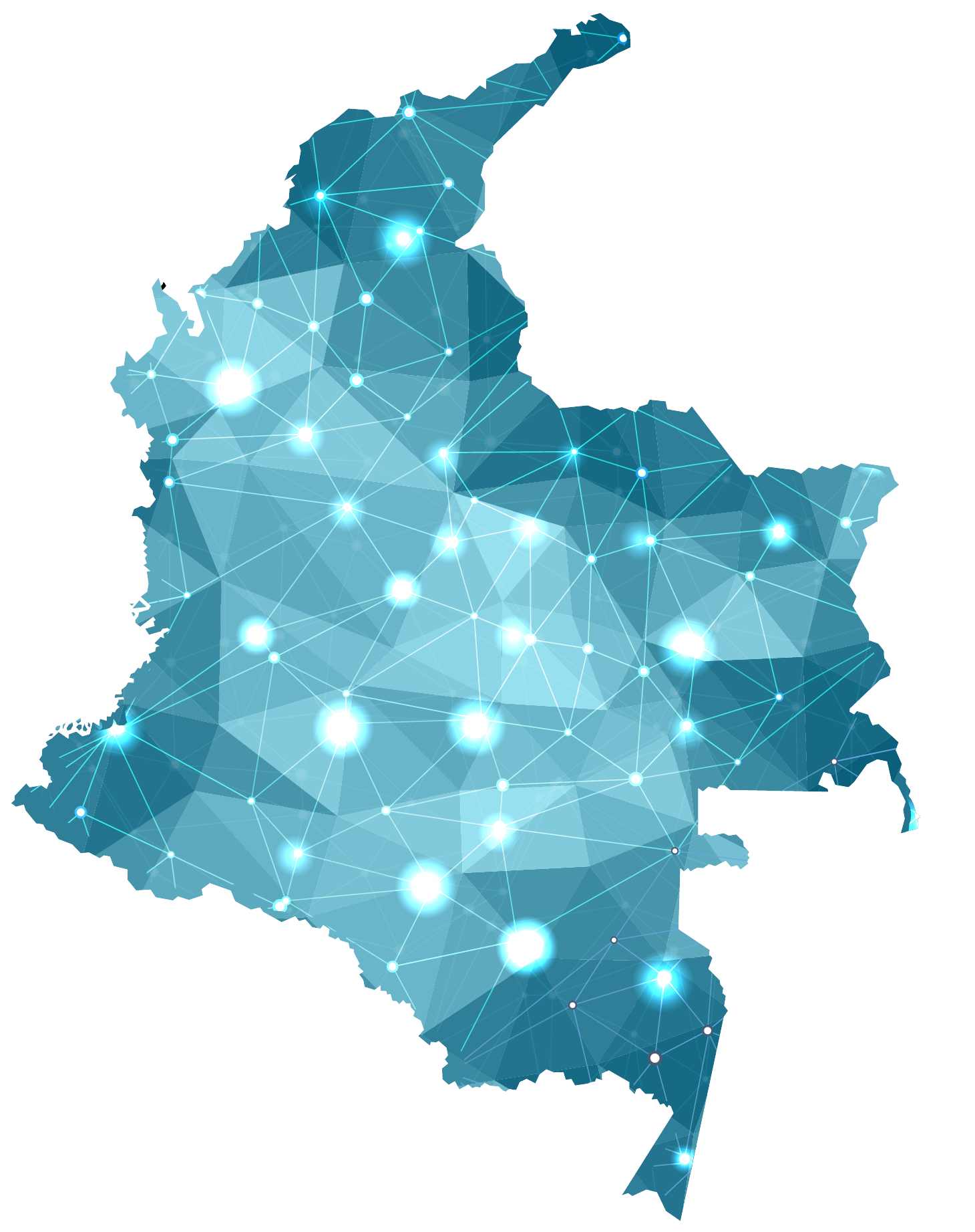 Mapa de cobertura de STRATECSA en Colombia